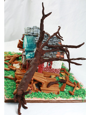 tornado gingerbread house