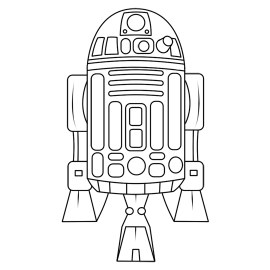 A line drawing of R2-D2.