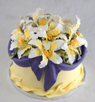 Draped Sugar Lilies Birthday cake