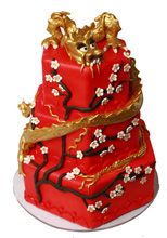 Golden Dragon Wedding Cake